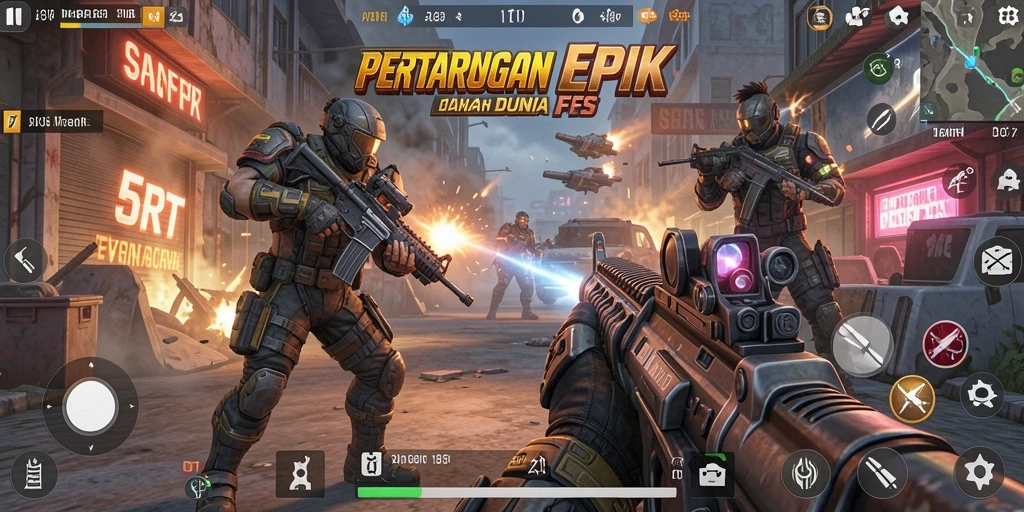 Tangkapan layar aksi gameplay seru di 5RT.