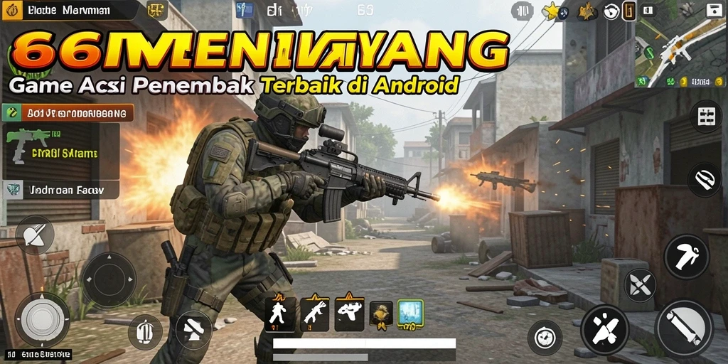 Screenshot utama 66MENANG menampilkan aksi gameplay TPS yang mendebarkan.