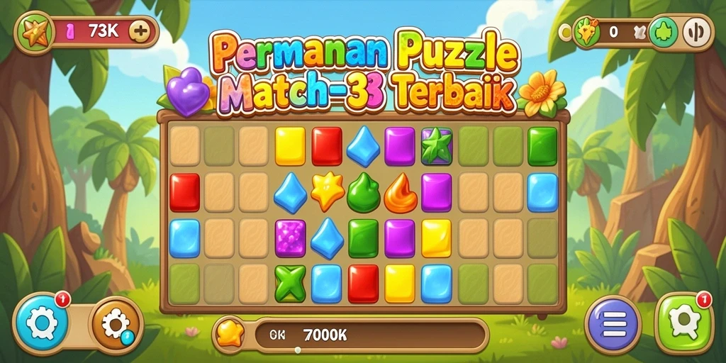 Tangkapan layar dari gameplay seru 73K yang penuh warna.