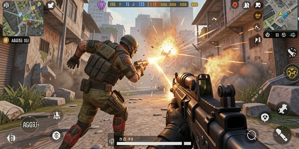 Tampilan gameplay seru dan mendebarkan dalam ASG55.