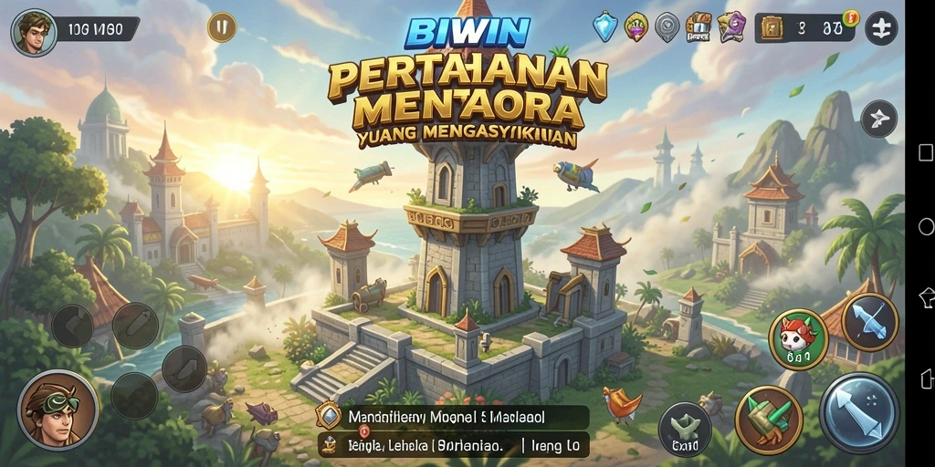 Gambar menunjukkan aksi seru dalam game Tower Defense BIWIN.