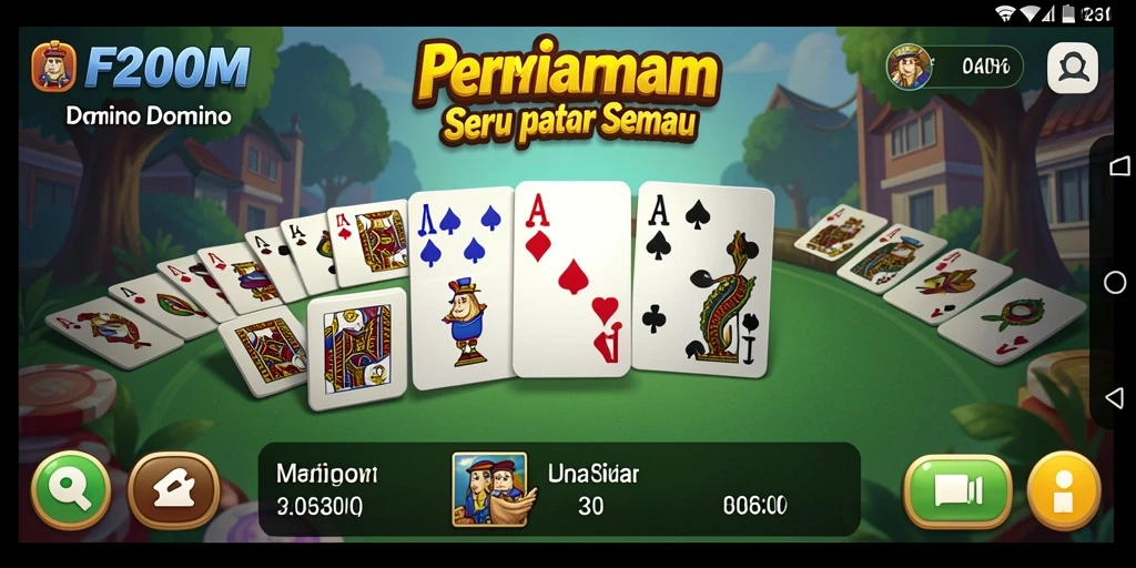 Screenshot gameplay F200M yang menampilkan keseruan bermain Domino.