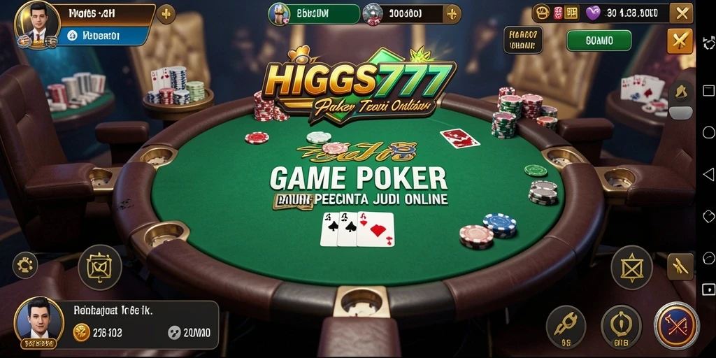 Tampilan gameplay seru HIGGS777 saat bermain Poker online.