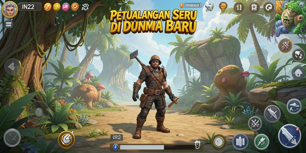 Tampilan gameplay IN22 yang menakjubkan dan penuh petualangan.