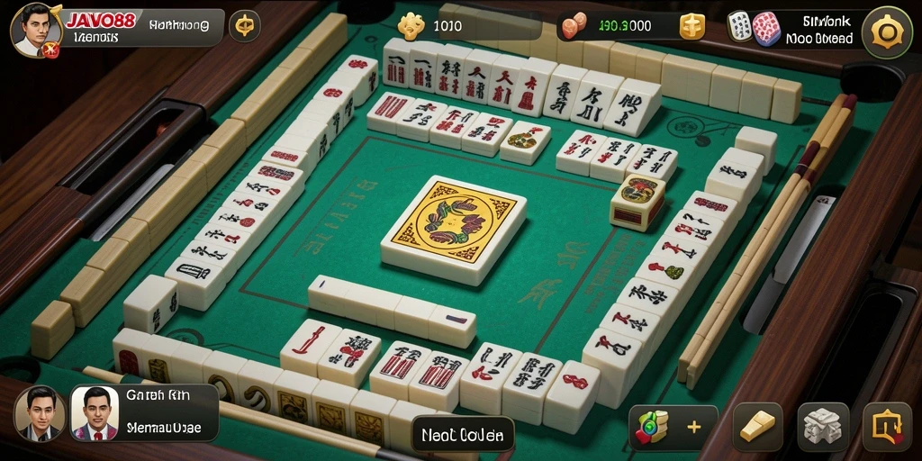 Tampilan gameplay JAVO88 dengan ubin Mahjong yang cerah dan menarik.