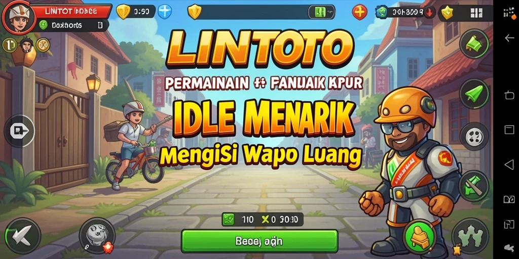 Tangkapan layar utama LINITOTO menampilkan aktivitas gameplay Idle yang menarik.