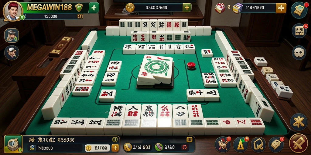 Gameplay Mahjong seru dari MEGAWIN188 dengan grafis menarik.