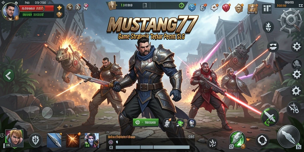 Screenshot gameplay <strong>MUSTANG77</strong> menampilkan strategi pertempuran yang intens.