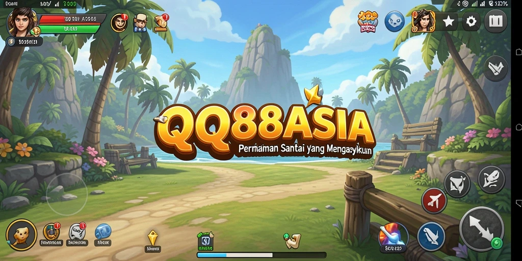 Screenshot utama QQ88ASIA menampilkan gameplay santai yang menyenangkan.