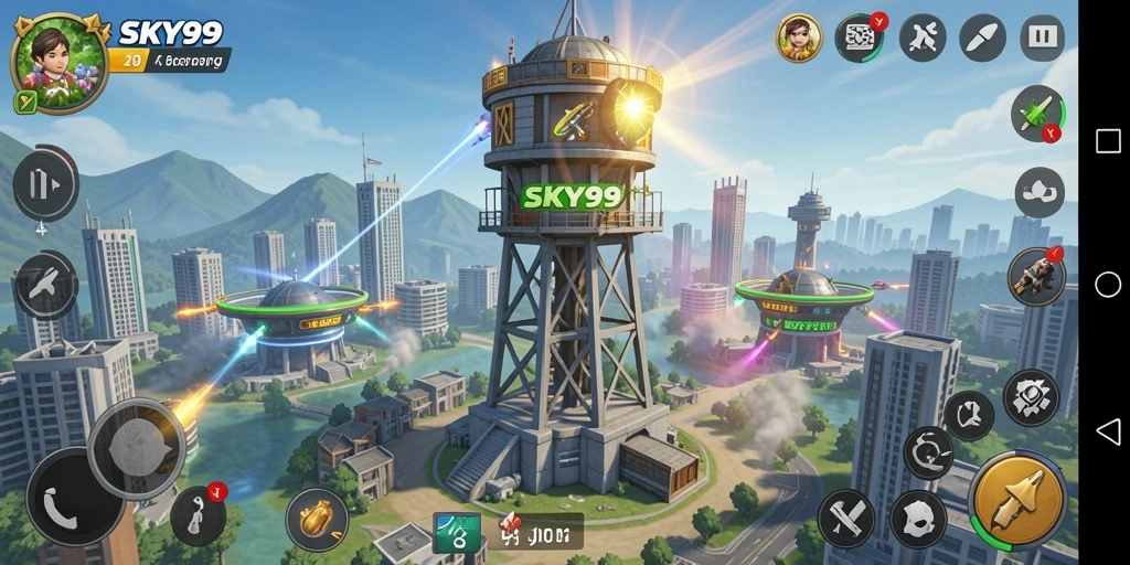 Gameplay menara pertahanan yang menarik dengan banyak aksi dan strategi.