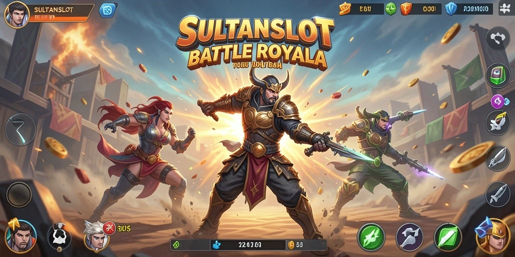 Tampilan menarik dari gameplay SULTANSLOT dengan aksi Battle Royale yang seru.